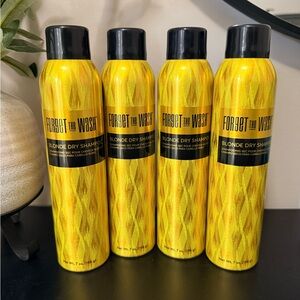 NEW Forget The Wash BLONDE DRY SHAMPOO Lot of 4 Rejuvenates Hair Absorbs Oil